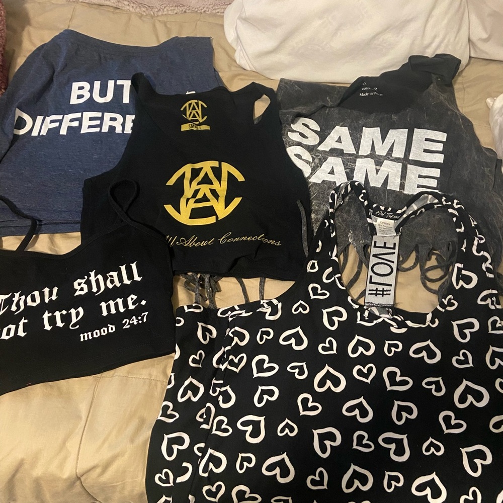 Bundle! ALL FIVE!  and cool T-shirts! Size SmallMed 
Same Same But Different